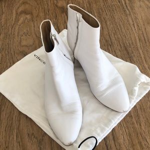 VINCE white ankle boots